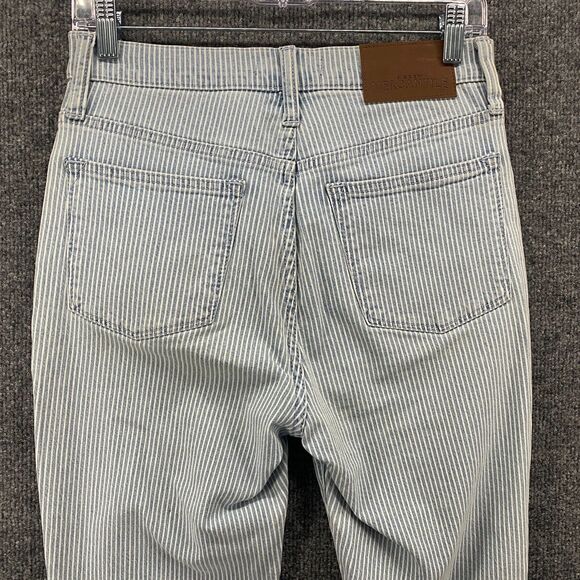 J Crew Mercantile Jeans Womens 27 Blue Striped Skinny High Rise Nautical Preppy - Picture 4 of 10